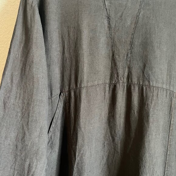 Flax By Jeanne Engelhart - Womens Linen Dress - Picture 3 of 4